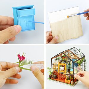Robotime DIY Cathy’s Flower House kasvihuone pienoismalli