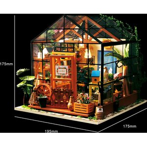 Robotime DIY Cathy’s Flower House kasvihuone pienoismalli