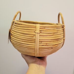 Hortex Pyöreä rottinkikori kahvoilla Ø 22 cm
